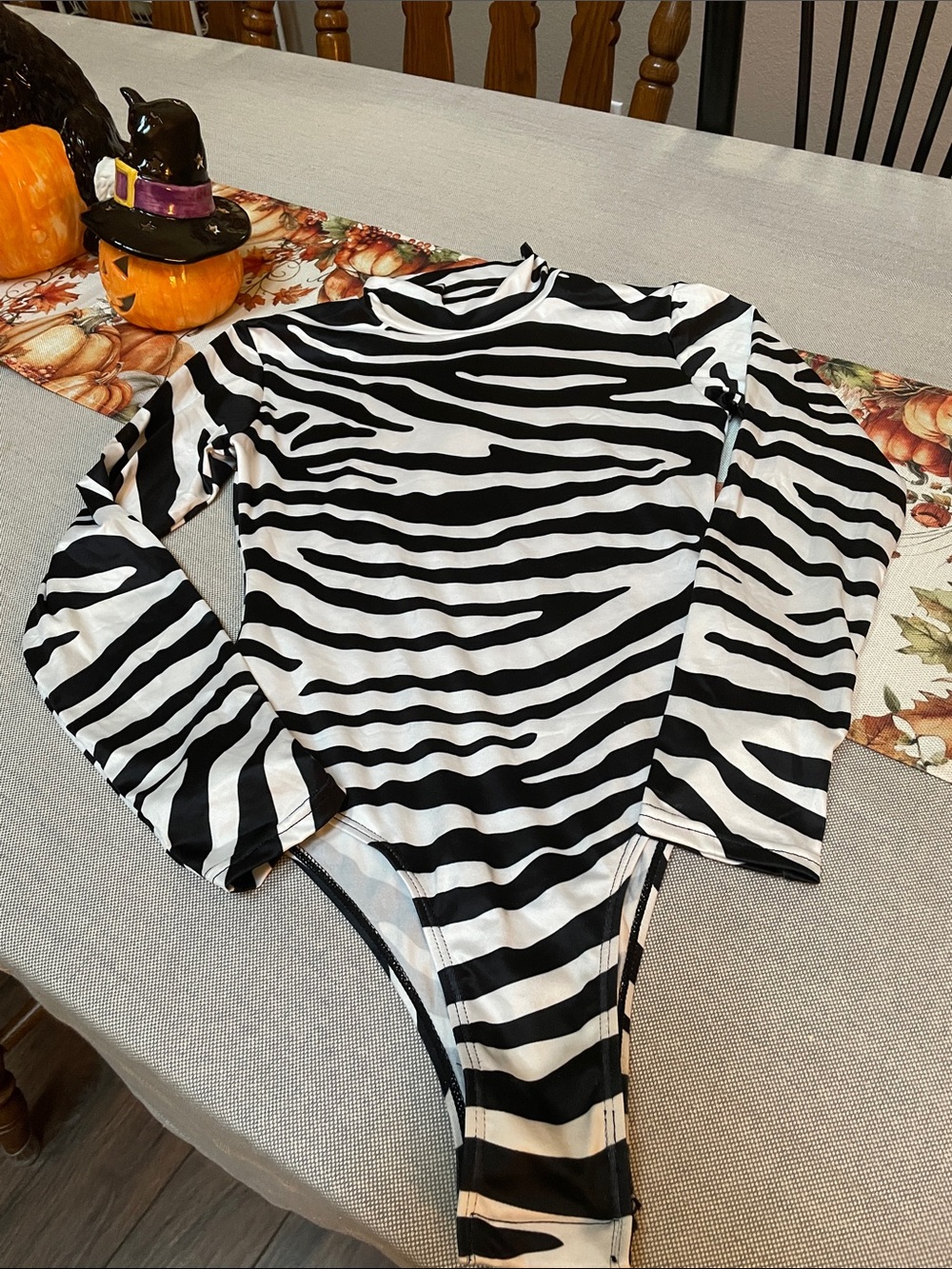 Black & White Zebra One-Piece Bodysuit, S